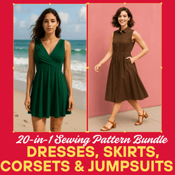 ✨ 20-in-1 Sewing Pattern Bundle – Dresses, Skirts, Corsets & Jumpsuits | PDF Download - Image 2