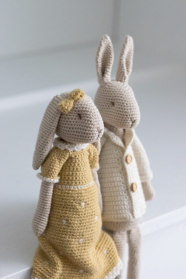 🐇 Elegant Bunny Couple Crochet Pattern – Mr & Mrs Bunny with Outfits | Detailed Amigurumi Set PDF - Image 5