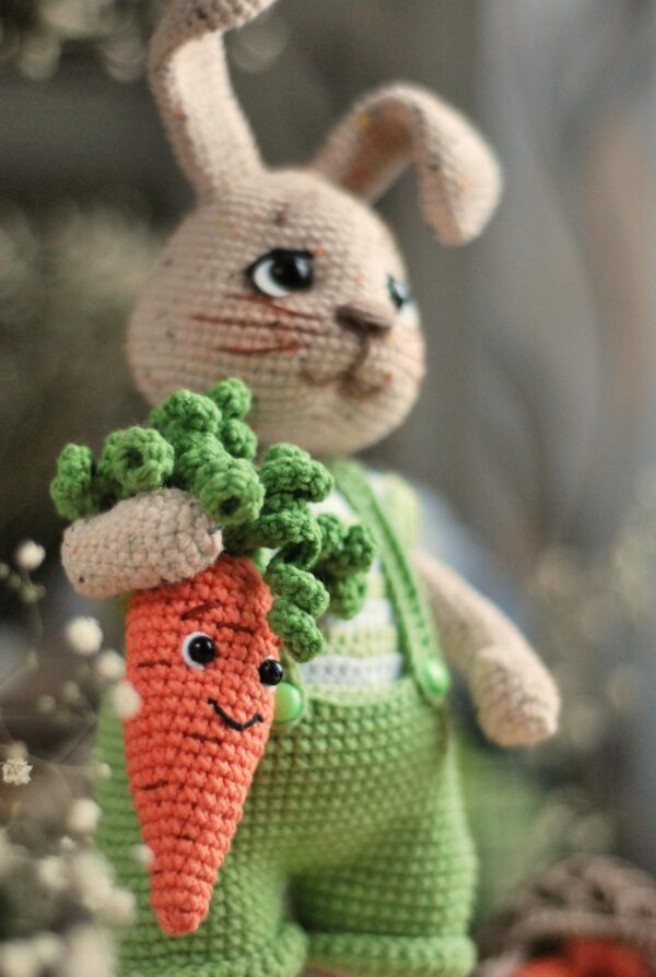 🐰🥕 Spring Bunny Crochet Pattern – Poseable Amigurumi with Clothes & Carrot Accessories🌼🧶 - Image 4