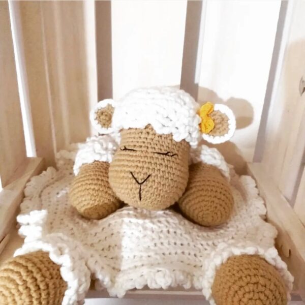 🐑 Baby Sheep Lovey Crochet Pattern – Soft & Sweet Security Blanket with Plush Head and Legs - Image 10