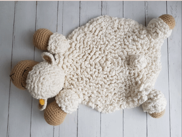🐑 Baby Sheep Lovey Crochet Pattern – Soft & Sweet Security Blanket with Plush Head and Legs - Image 3