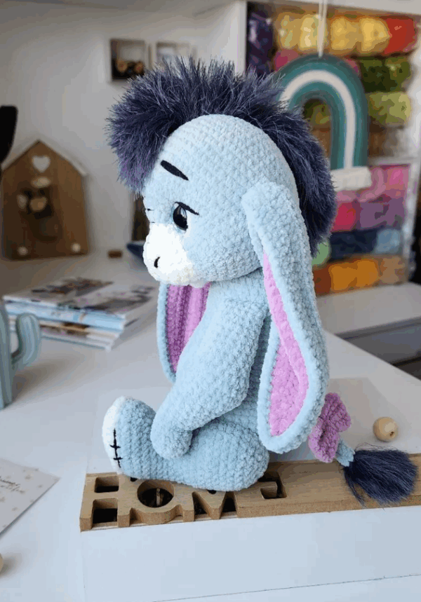 🧸 Donkey Amigurumi Crochet Pattern – Poseable Plush with Jointed Limbs, Mane & Bowtie - Image 3