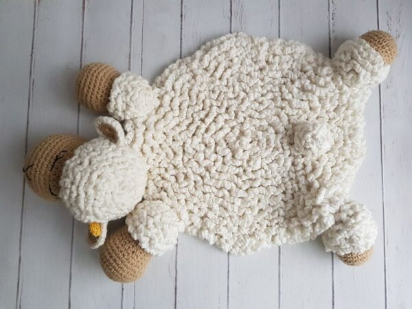 🐑 Baby Sheep Lovey Crochet Pattern – Soft & Sweet Security Blanket with Plush Head and Legs - Image 8