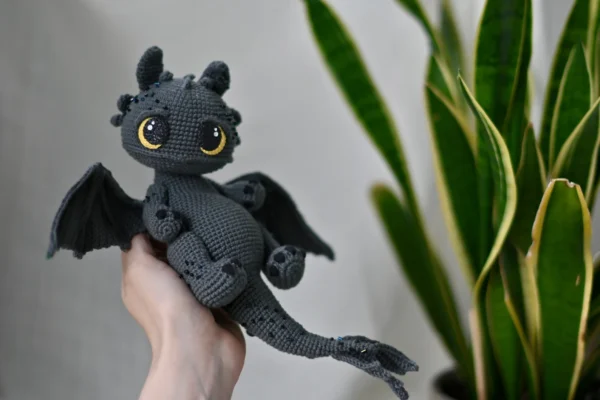 🐉 Mythical Dragon Crochet Pattern – Poseable Fantasy Creature with Wired Wings & Sculpted Details - Image 7