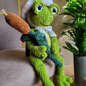🐸 Lily the Frog – Amigurumi Crochet Pattern (Frog, Reeds & Cap)