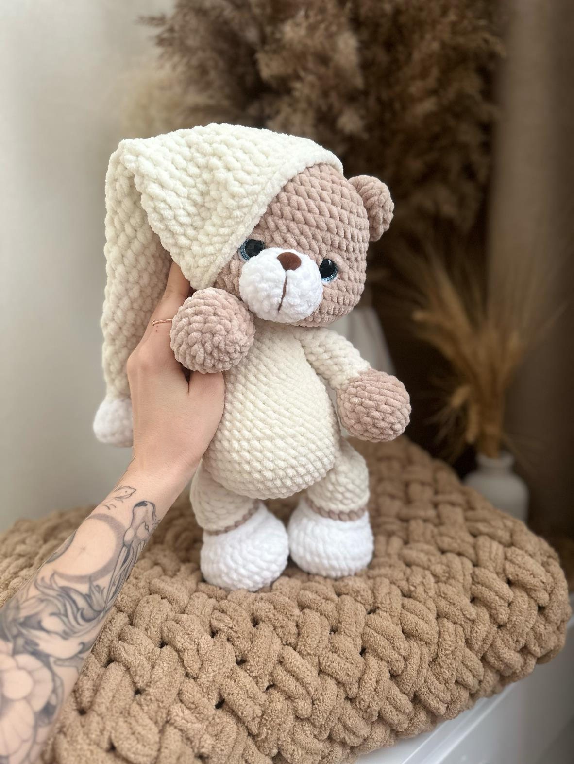 🌙 Sleepytime Teddy – Amigurumi Crochet Pattern (Bear with Pajamas & Cap) - Image 13