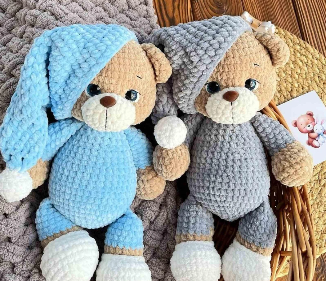 🌙 Sleepytime Teddy – Amigurumi Crochet Pattern (Bear with Pajamas & Cap) - Image 10