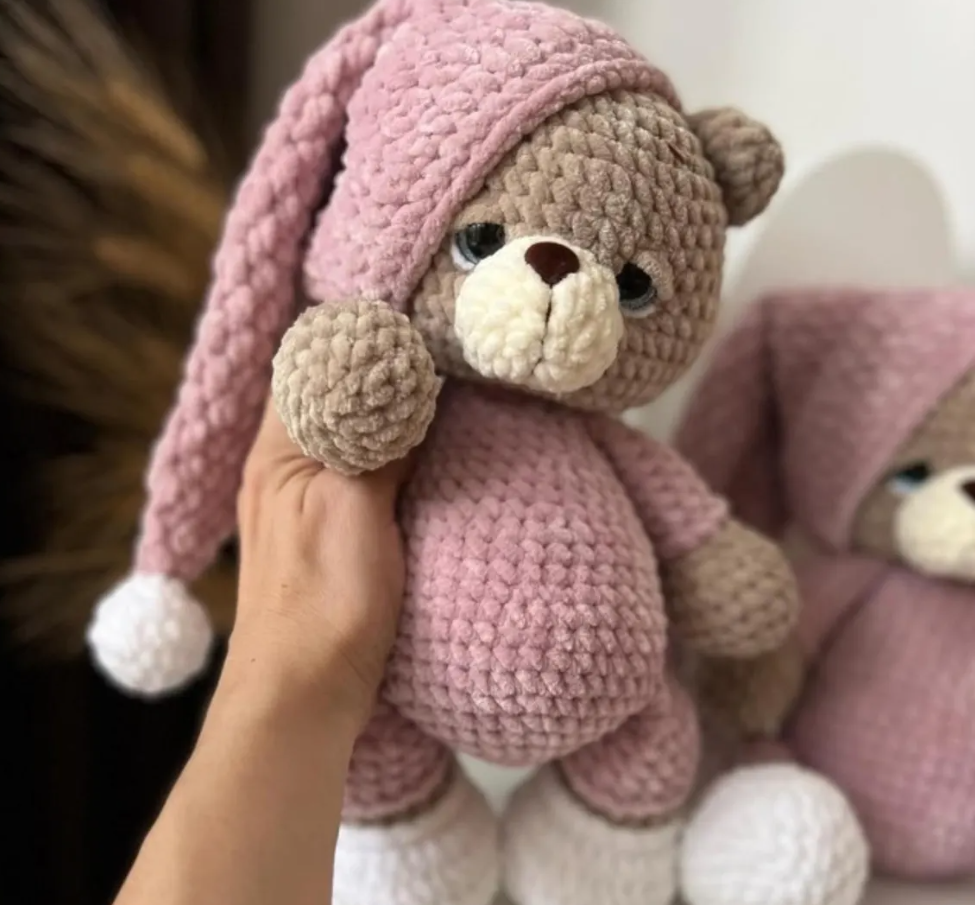 🌙 Sleepytime Teddy – Amigurumi Crochet Pattern (Bear with Pajamas & Cap) - Image 4